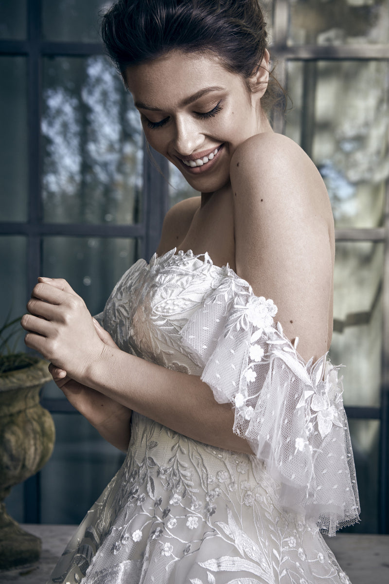 Amabella Helen-Bohem Kayık Romantik Gelinlik